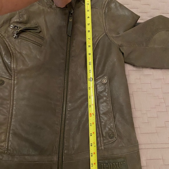 Sage Green Goatskin Leather Harley Davidson Jacket - Picture 11 of 12